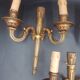 Set of three wall lights With two winding light arms Empire style Standard E14 bulb