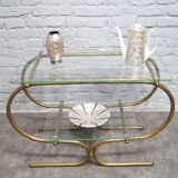 Bauhaus Tubular Brass Side Table, 1930s