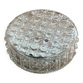 Applique murale ronde plafonnier en verre pointes de diamant vintage 1970