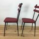 Pair of 50s metal and faux-leather chairs