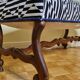 Vintage reupholstered solid wood footboard bench, kirkbydesign publisher fabric, 88 cm