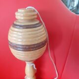 Bilboquet ancien bicolore en bois tourné