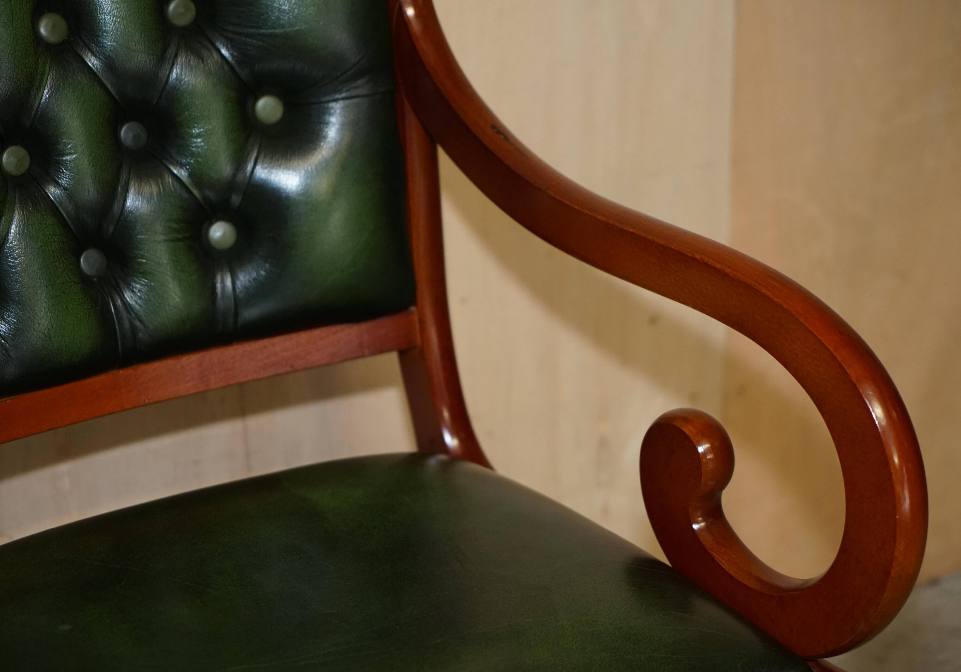 Chesterfield upholstered leather office chair, Victorian style