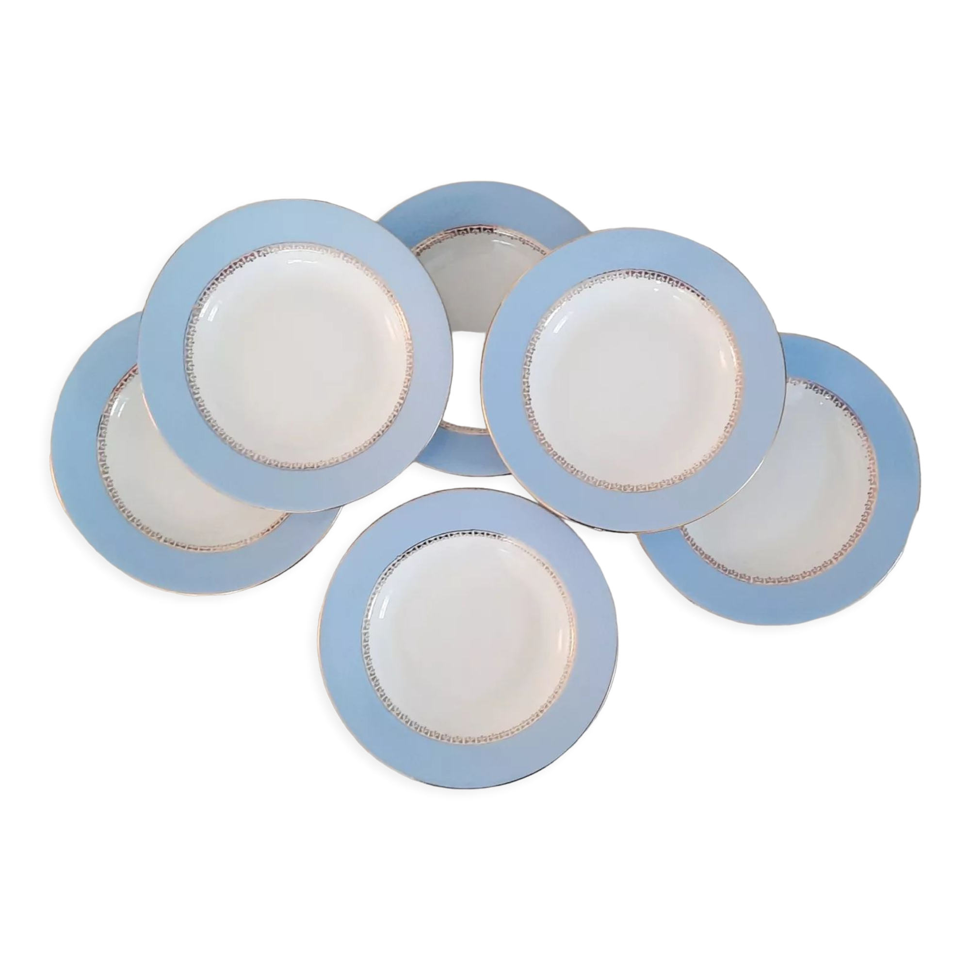 Hollow earthenware plates Café Gilbert by Moulin des Loups Vintage