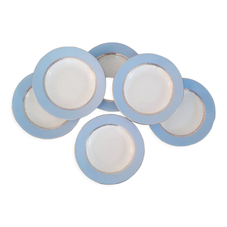 Hollow earthenware plates Café Gilbert by Moulin des Loups Vintage