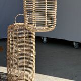Small lantern-shaped rattan suspension H35 D15
