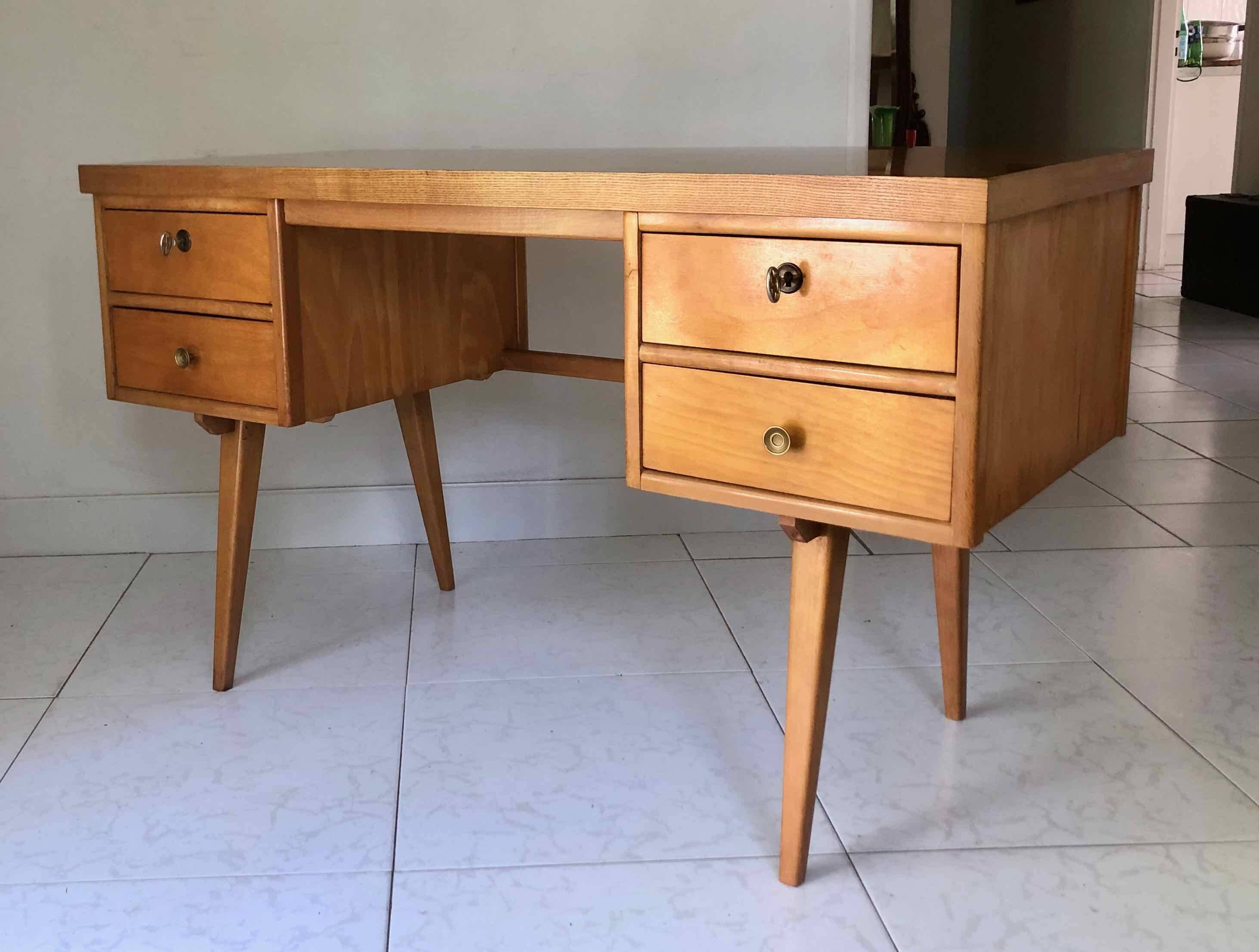 1960s designer desk, compass legs