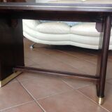 Coffee table with black glass top / 40s-50s