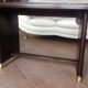 Coffee table with black glass top / 40s-50s
