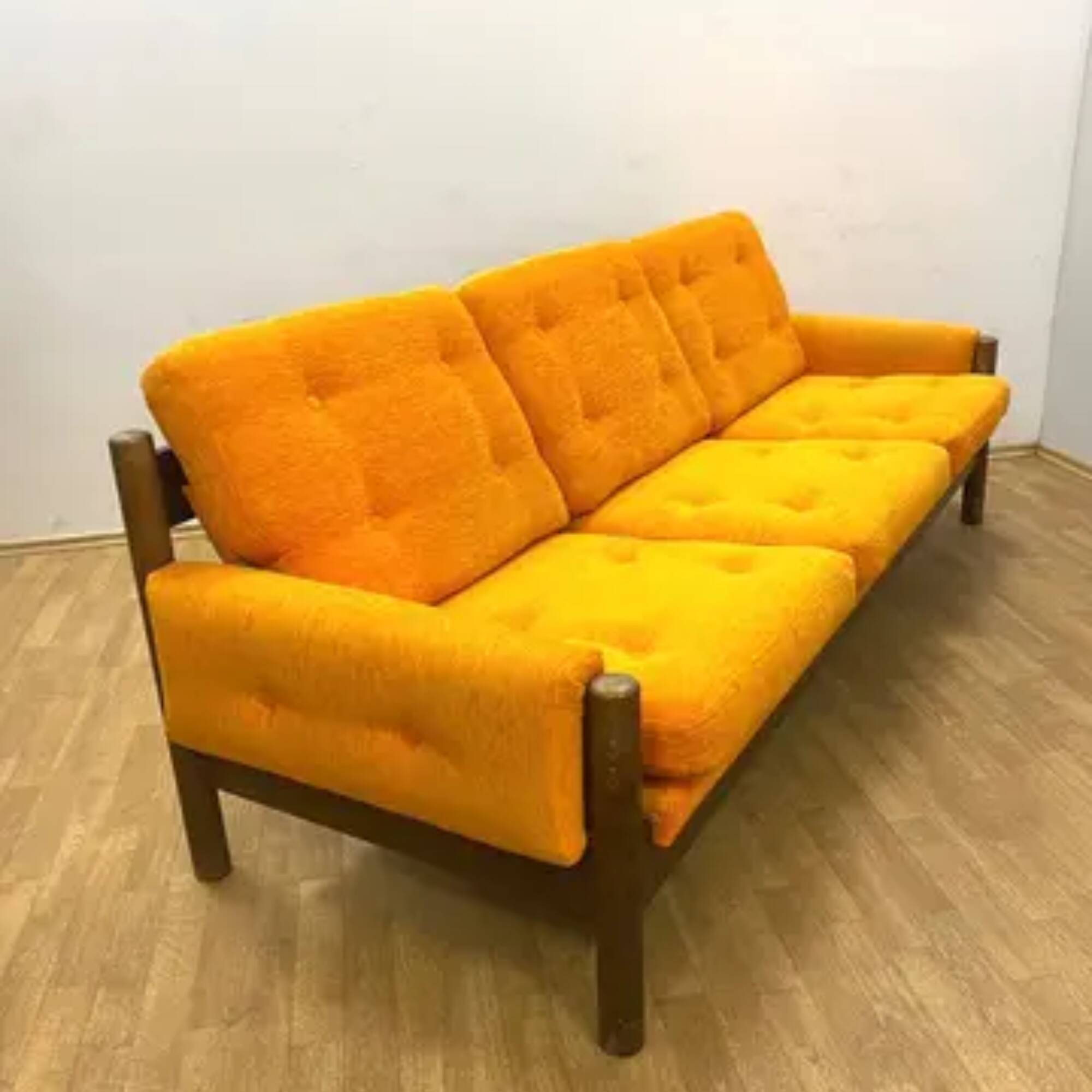 Mid-century retro vintage Czech seating set (armchairs and sofa), 1970s
