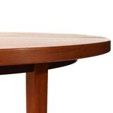 Table de salle à manger ronde scandinave des années 1960 en teck rayé