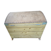 Raw wooden chest with a secret drawer