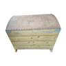 Raw wooden chest with a secret drawer