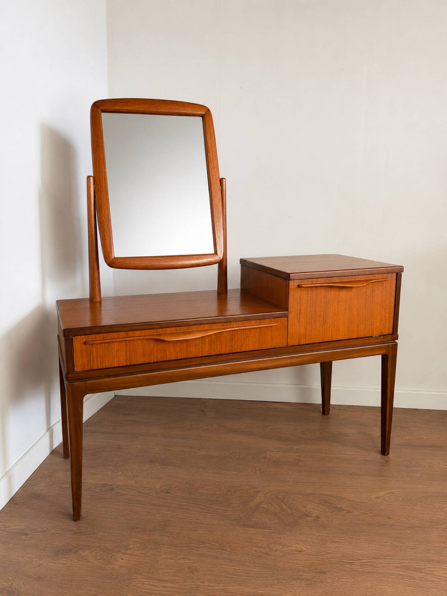 Scandinavian teak dressing table with adjustable mirror – 1960s