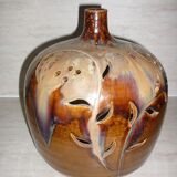 Vintage ceramic openwork ball lamp foot