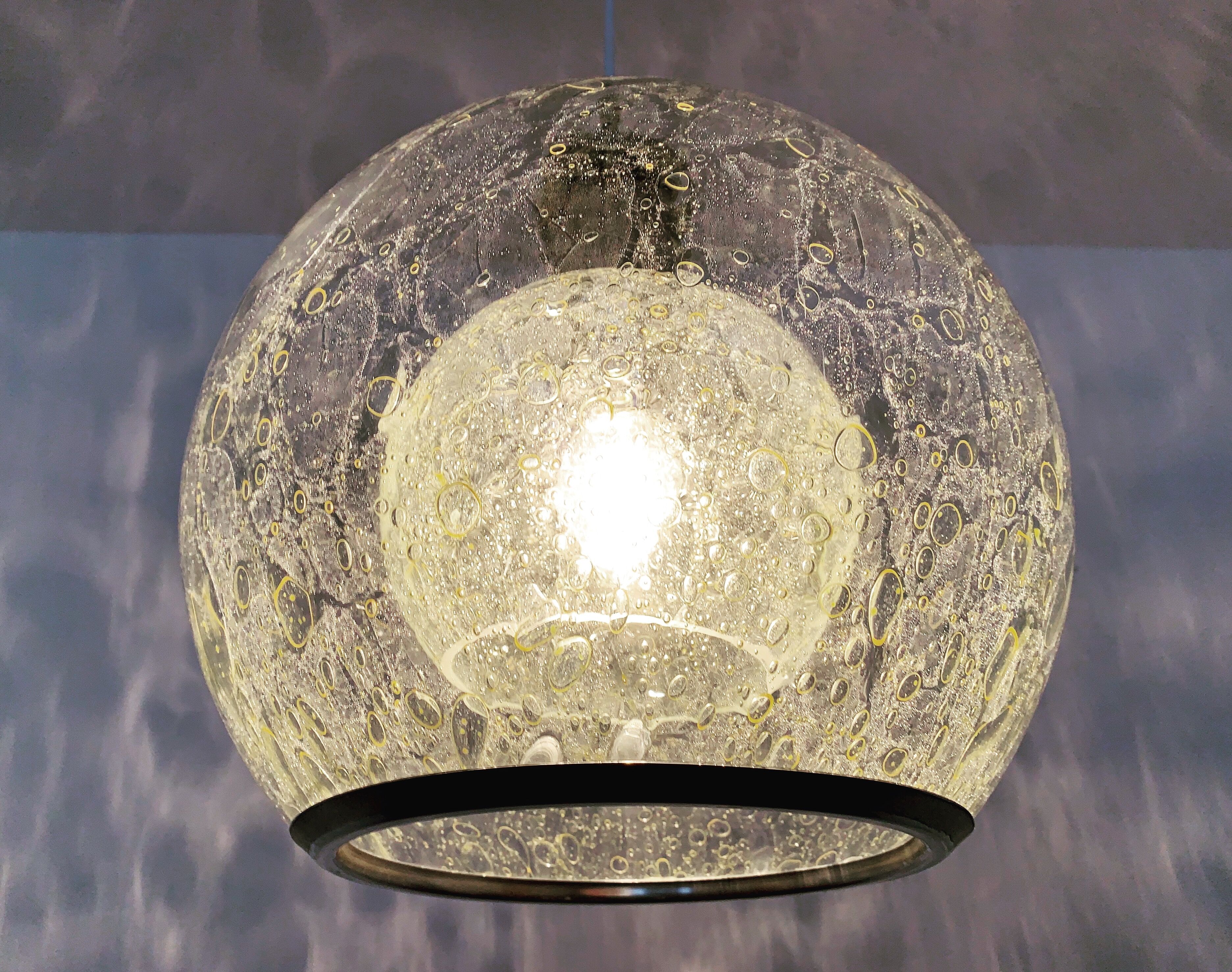 Bubble glass pendant lamp by Doria