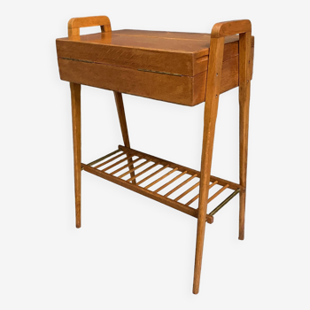 Sewing box table with magazine rack 1960s