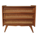 Commode en bois et rotin vintage années 60