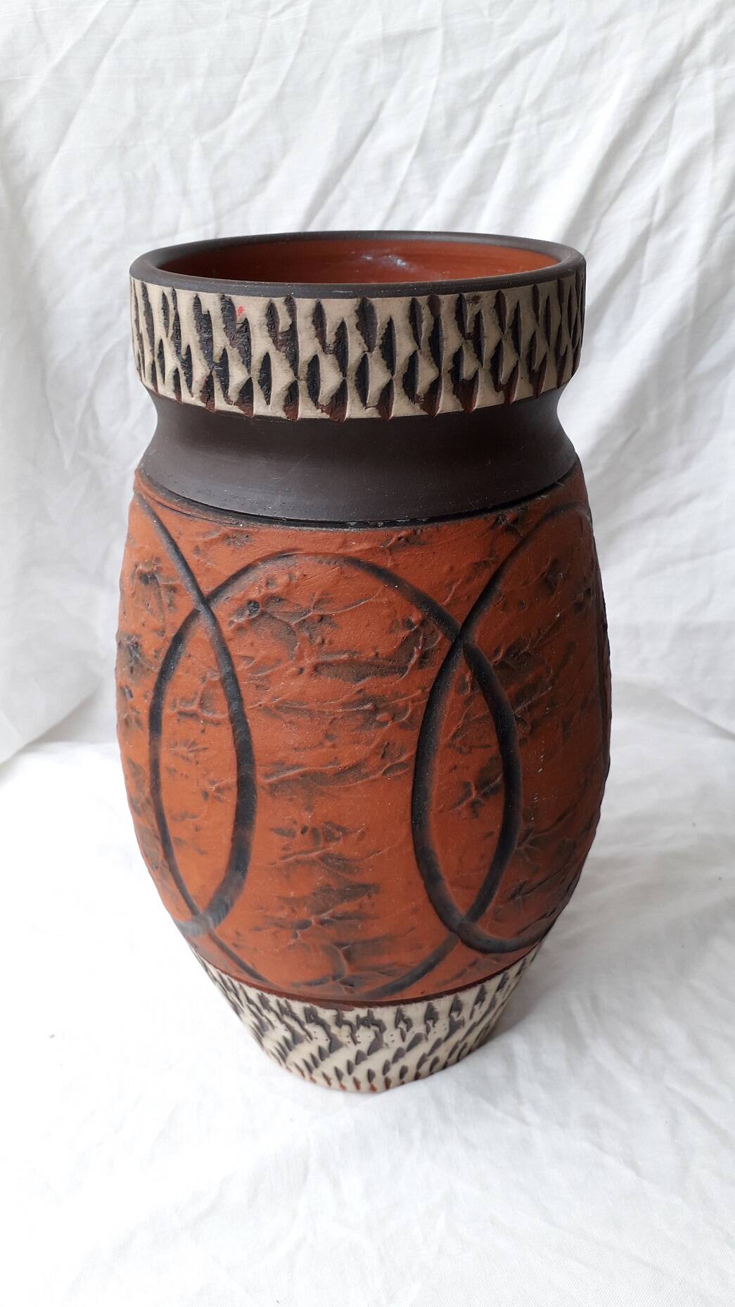 Ochre ceramic vase