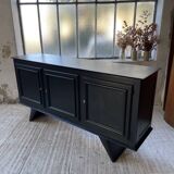 Brutalist black sideboard from the 60s