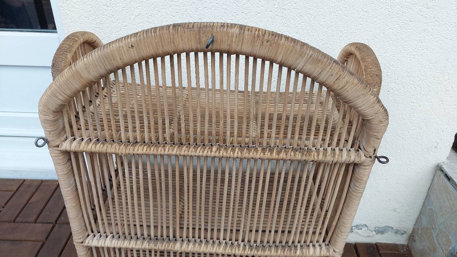 Vintage folding wicker furniture in its original condition