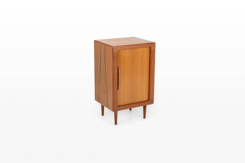 Danish teak cabinet with tambour doors, 1960s