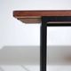 Vintage modernist Italian bench from the mid-century in slatted teak, black metal frame, Italy, 1960s.