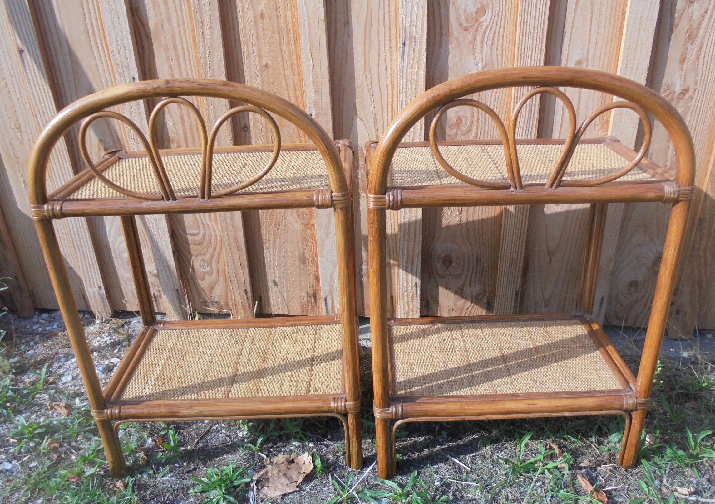 Pair of Rattan Bedside Tables