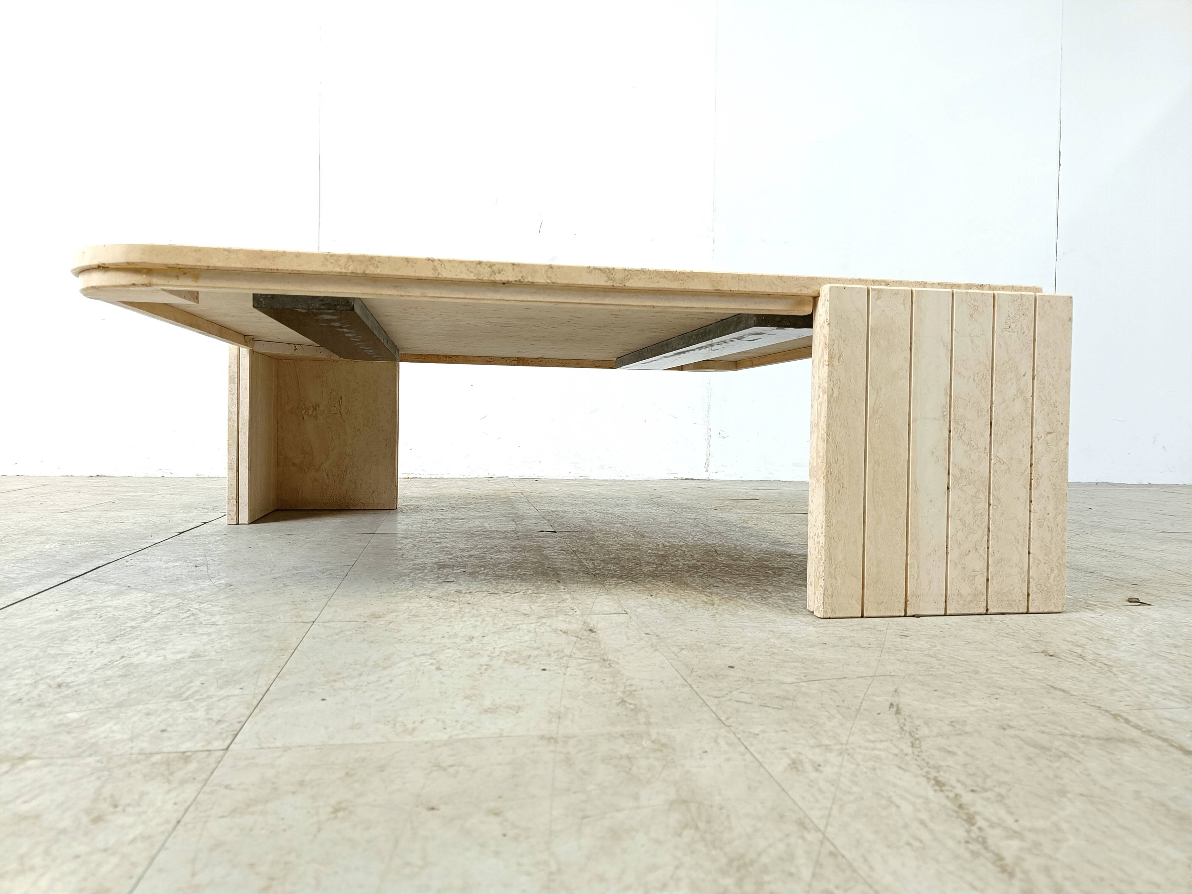 Travertine Coffee Table 1970s, Italy