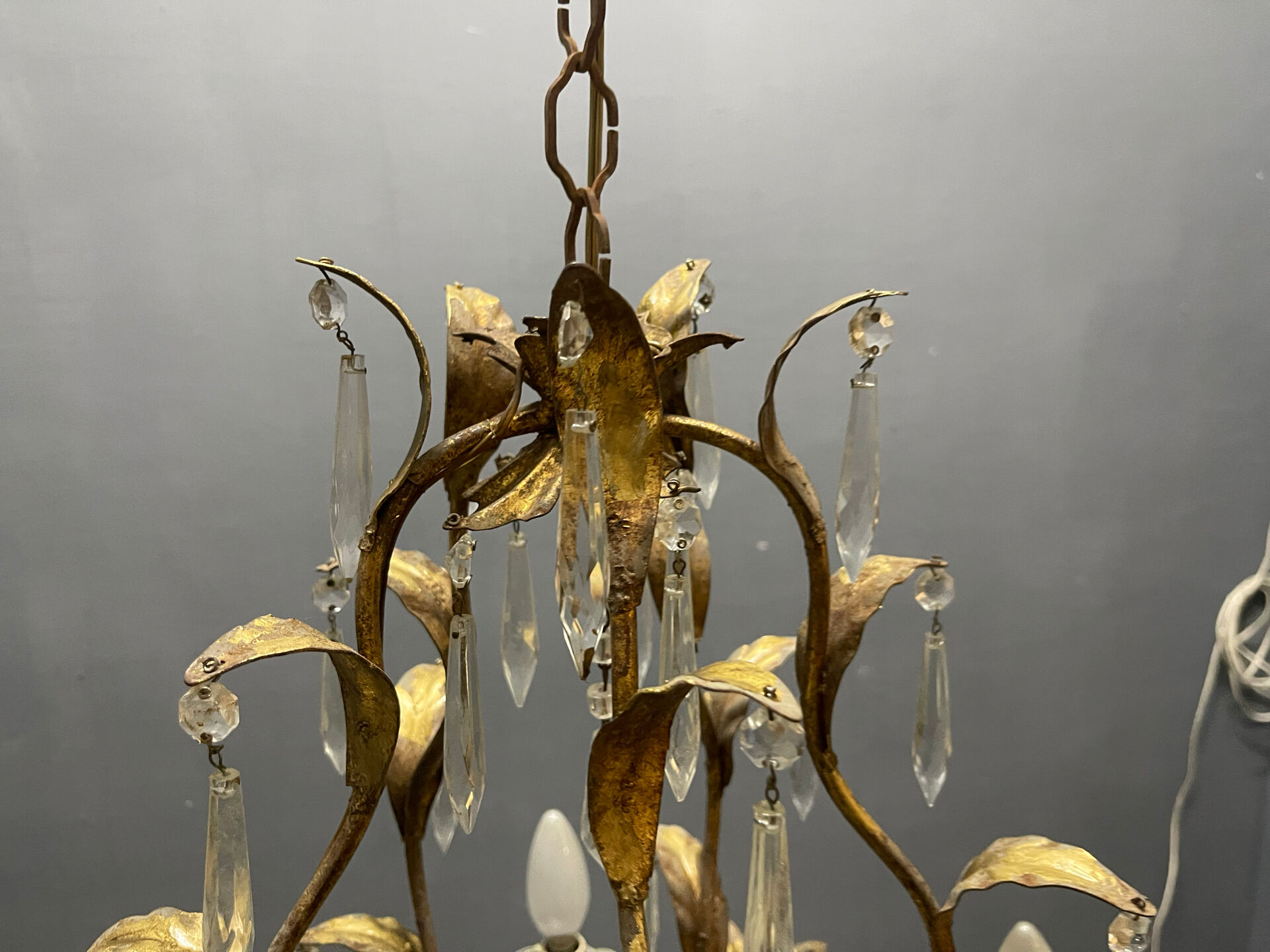 Italian Florentine Tole Chandelier, Italy, 1950s