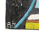Abstract Owl Painting on Canvas – Contemporary Art – 55 cm