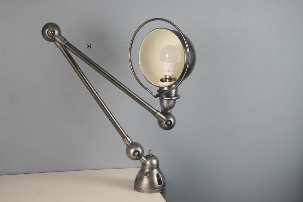 Jieldé desk lamp 2 arms 40cm industrial graphite vice Jean Louis Domecq vintage