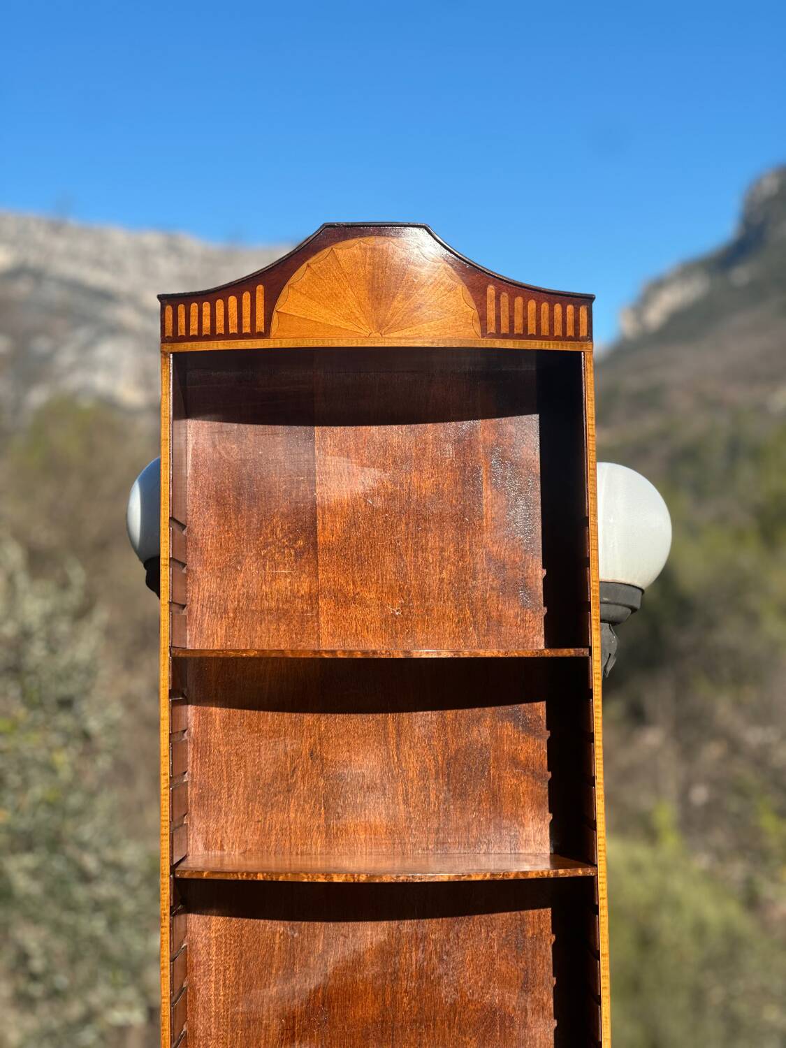 Flamed Mahogany Library in Regency style.