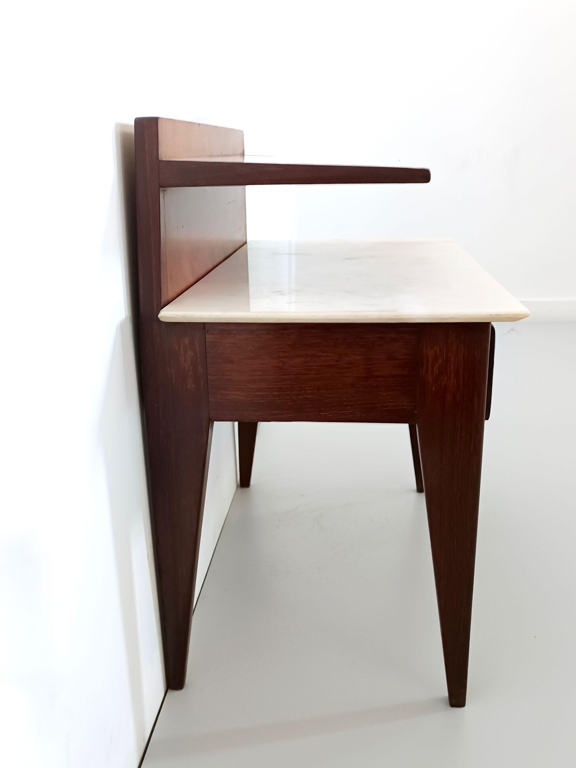 Vintage Single Nightstand with Glass and Marble Shelves, Italy