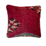 Vintage Turkish hand knotted cushion cover, 45 x 45 cm