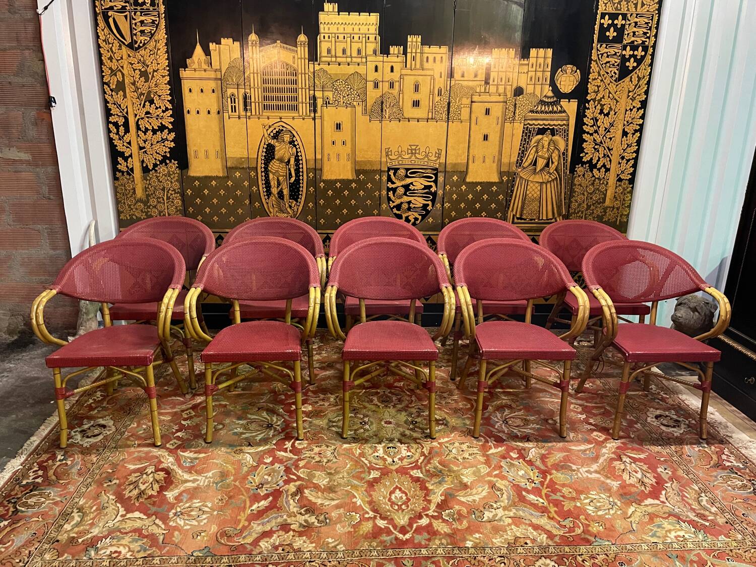 Suite of 12 garden armchairs - bistro 1960