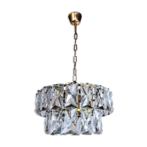 Kinkeldey chandelier, 2 levels crystals, Germany, 1970