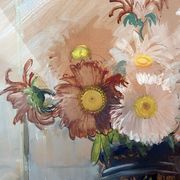 Gouache painting "floral composition" signed G. Duran + frame