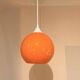 Suspension lamp Space Age 1970 vintage globe ball in orange opaline glass ceiling light chandelier