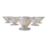 Baccarat - 6 coupes à champagne cristal modèle REX vers 1920/30 Art déco