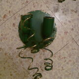 3 appliques "ressorts" vintage en laiton peint 2 feux