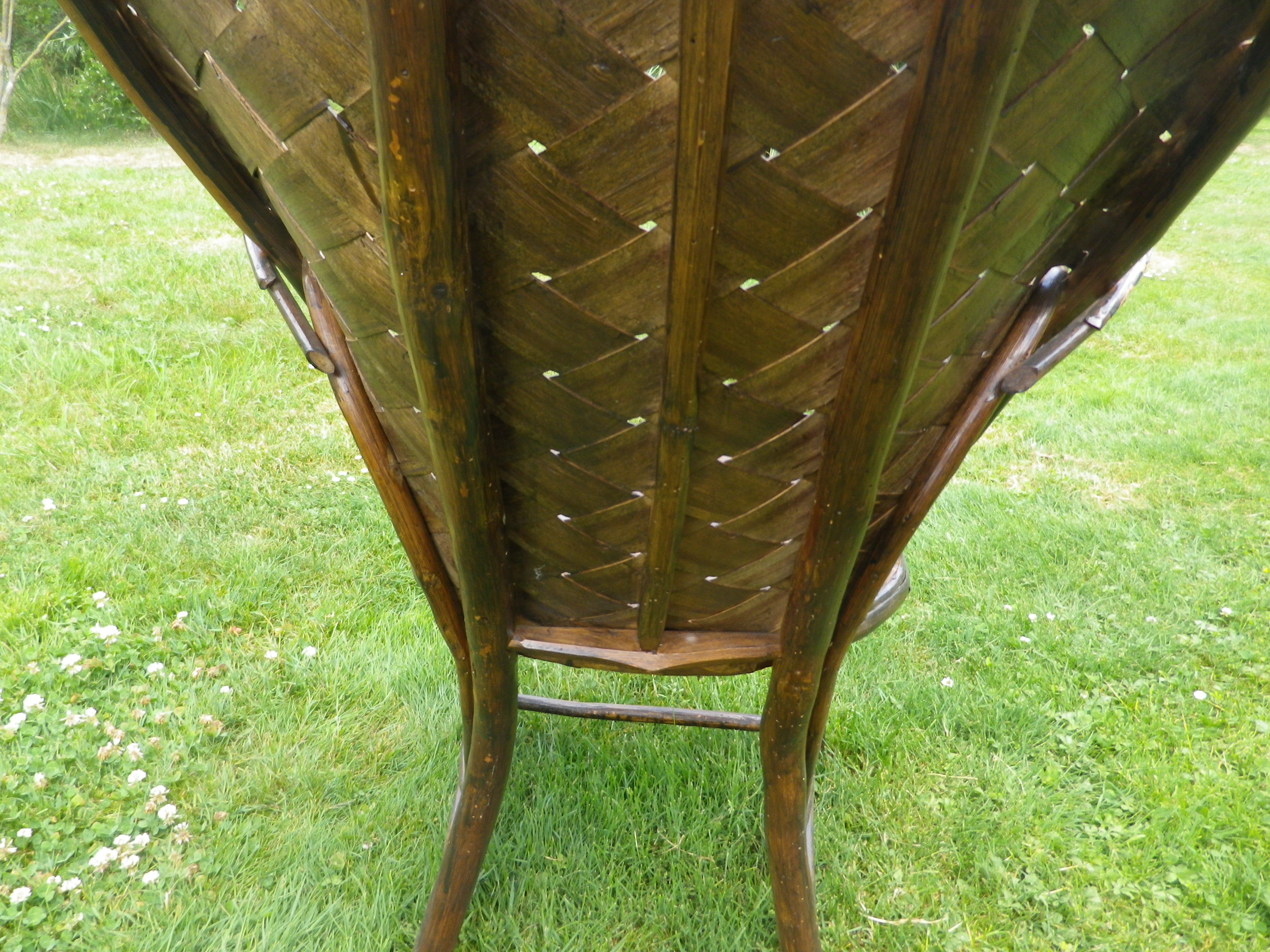 Bamboo and chestnut armchair