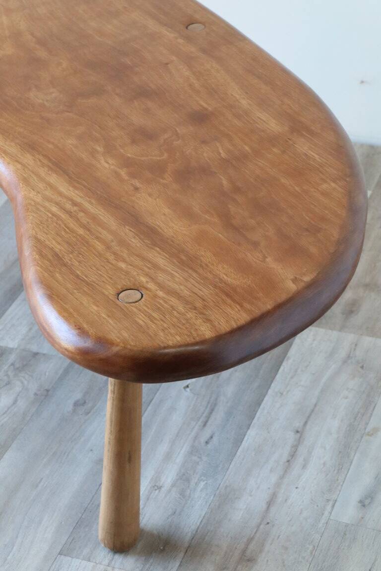 Vintage "bean" coffee table in solid wood, 1960