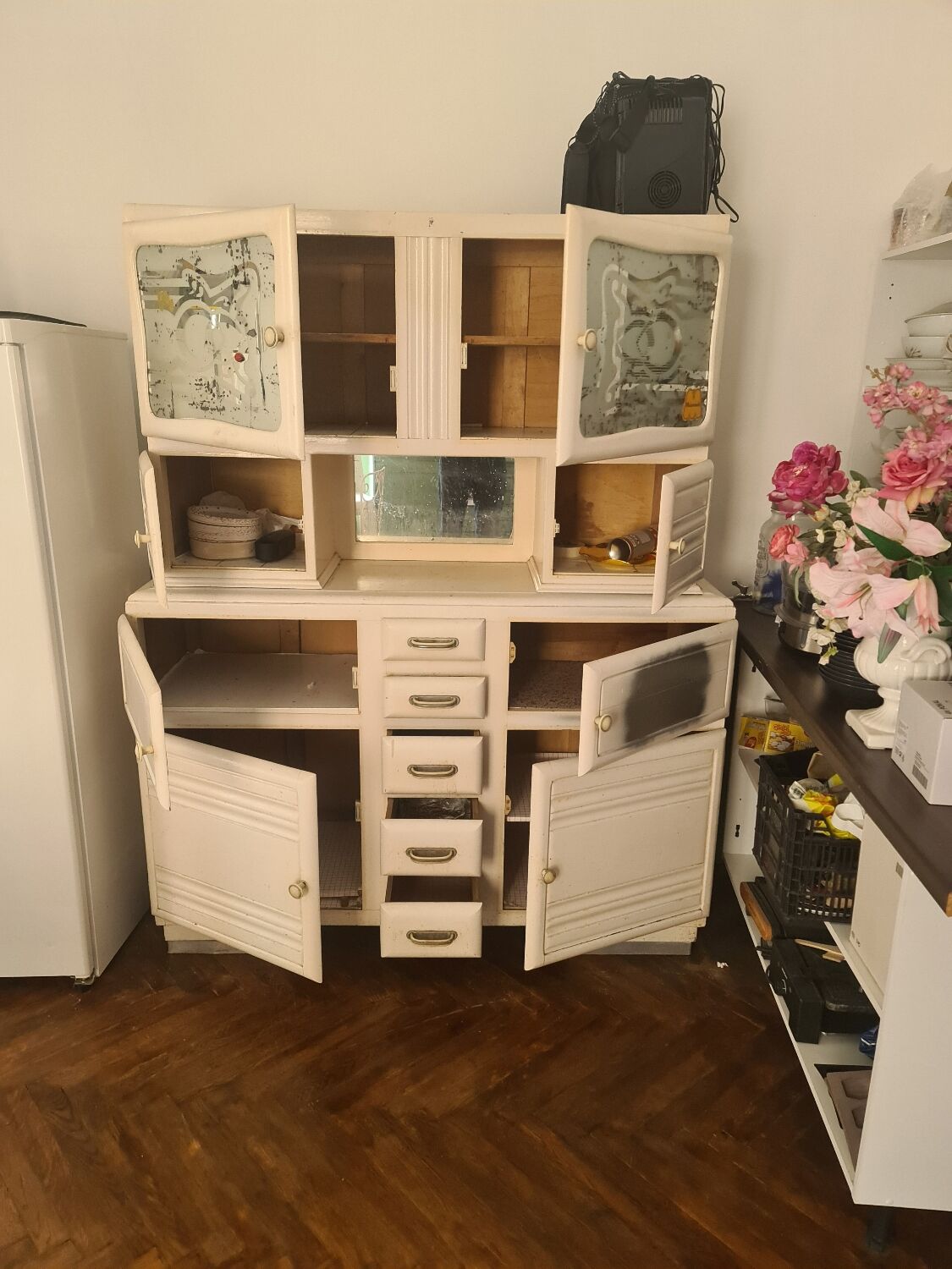 Buffet mado blanc vintage années 50 / 60