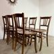 Lot de 6 anciennes chaises vintage bistrot des années 50 en bois