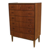 Commode-Chiffonier Tallboy en Teck Danemark 1960