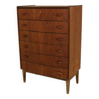 Commode-Chiffonier Tallboy en Teck Danemark 1960