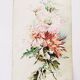 Watercolor bouquet of peonies signed vintage