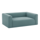 Rectangular blue velvet sofa