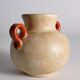 Art Deco Ceramic Beige Vase with Red Handles by Anna-Lisa Thomson, Upsala Ekeby